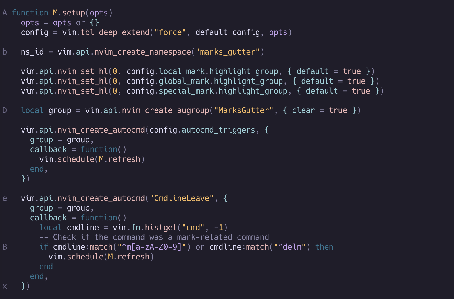 GutterMarks screenshot