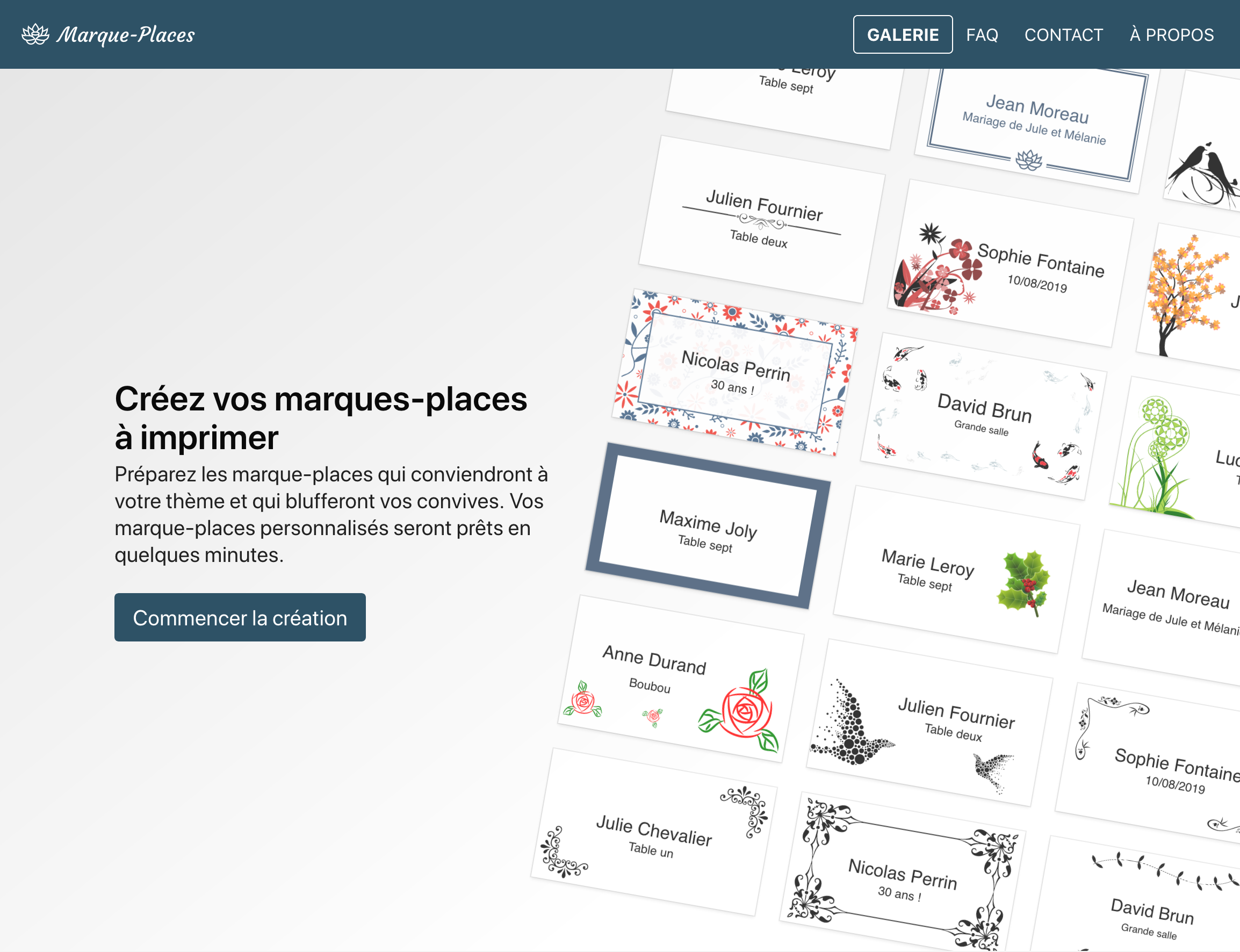 Marque-places screenshot